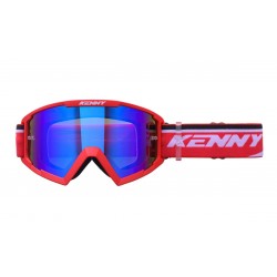 KENNY RACING GOGLE MODEL TRACK+ KID / JUNIOR / DZIECIĘCE RED - BLUE LENS - KOLOR CZERWONY / BIAŁY SZYBKA NIEBIESKIE LUST