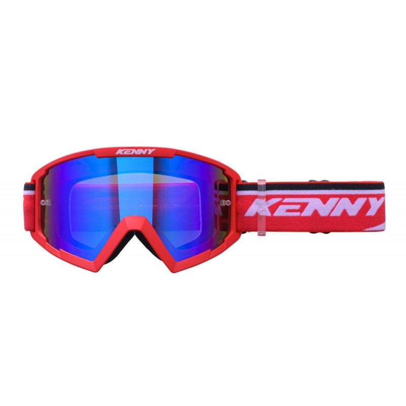 KENNY RACING GOGLE MODEL TRACK+ KID / JUNIOR / DZIECIĘCE RED - BLUE LENS - KOLOR CZERWONY / BIAŁY SZYBKA NIEBIESKIE LUST