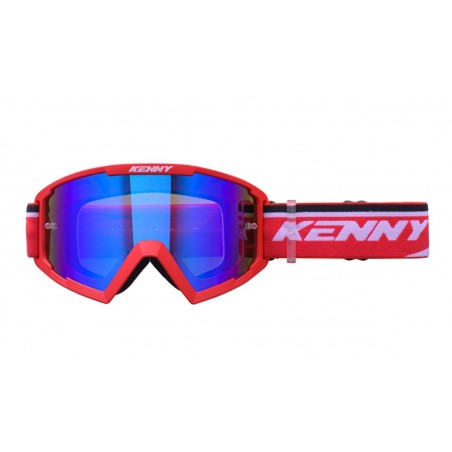 KENNY RACING GOGLE MODEL TRACK+ KID / JUNIOR / DZIECIĘCE RED - BLUE LENS - KOLOR CZERWONY / BIAŁY SZYBKA NIEBIESKIE LUST