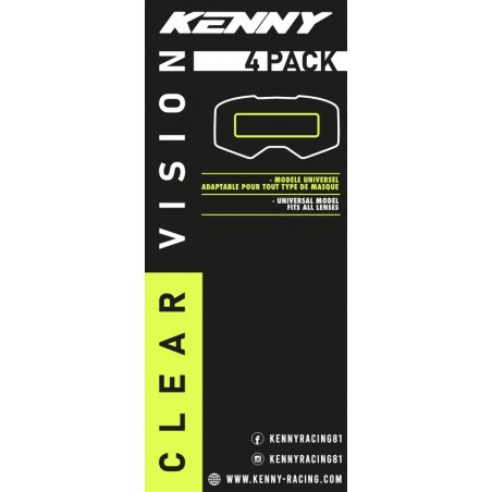 KENNY RACING VISION PERFORMANCE FOLIA OCHRONNA DO GOGLI(60MM X150MM) (PACK 4)