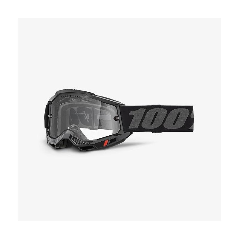 100 PROCENT GOGLE ACCURI 2 BLACK / GREY- CLEAR LENS- KOLOR CZARNY / SZARY SZYBKA PRZEŹROCZYSTA