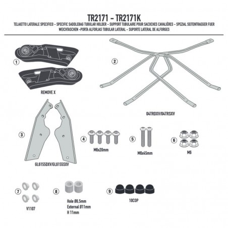 KAPPA 2025 / 07 STELAŻ POD TORBY (SAKWY) BOCZNE SZYBKIEGO MONTAŻU REMOVE-X YAMAHA TRACER 9 GT / GT+ '25,