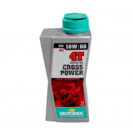 MOTOREX CROSS POWER pilnai sintetinė 4T variklio alyva 10W60, sintetinė JASO MA2, 4 lt, 1 l, skirta lenktynių trasoms