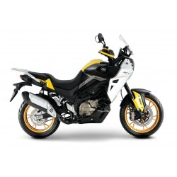 QJMOTOR SVT650 MOTOCIKLAS JUODA / BALTA / AUKSINĖ 2024