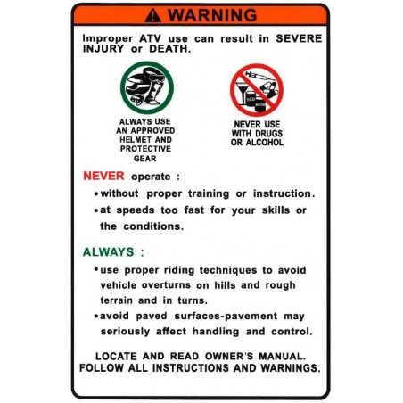 NAKLEJKA INFORMACYJNA - OSTRZEŻENIA SFA1000 SFA600 V1